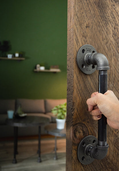 PIPE DECOR 1/2 in. x 8 in. industrial pipe barn door handle, 12.5 in. long, view 2