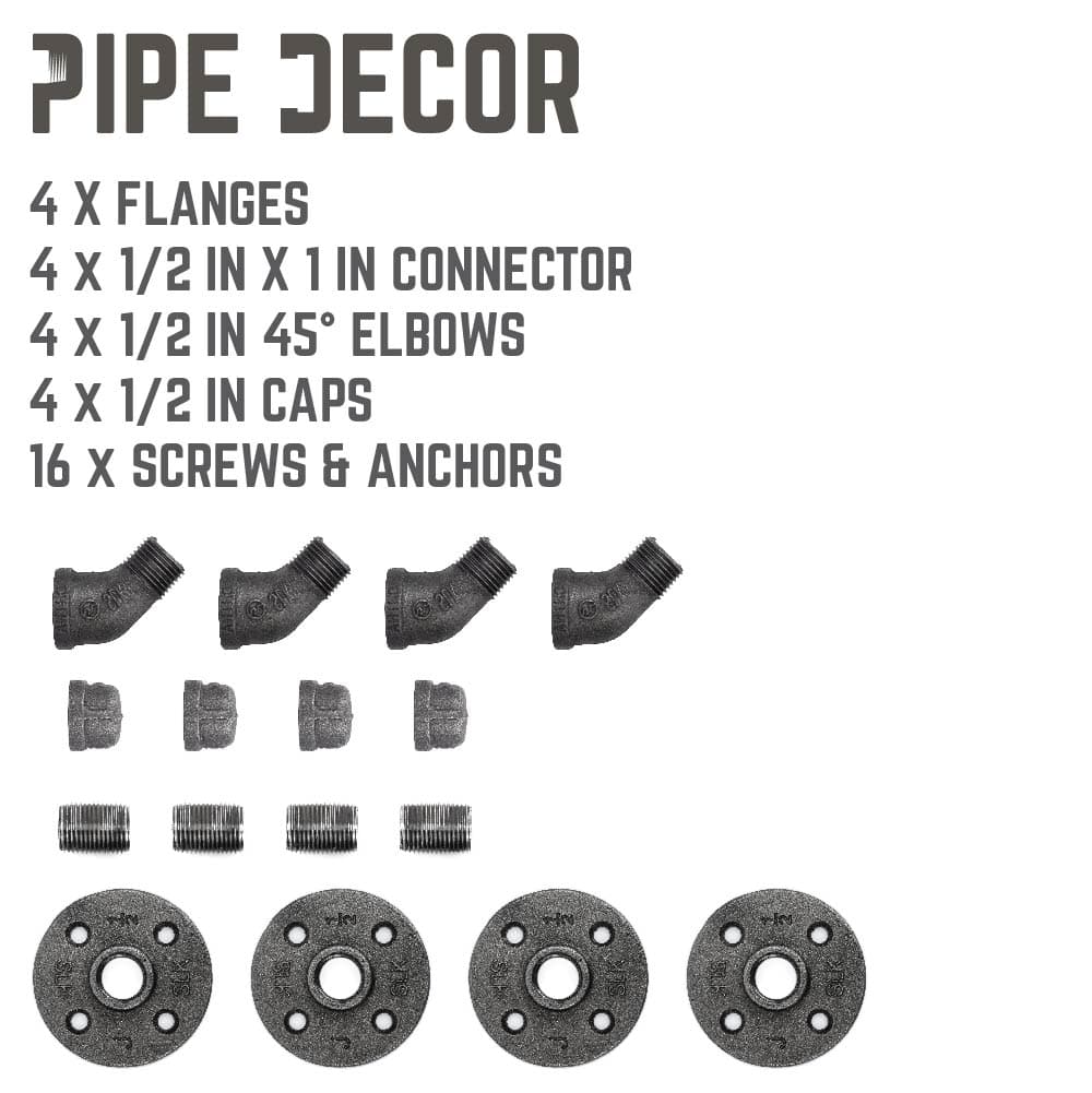 Wall Hook 4 Pack By PIPE DECOR by PIPE DECOR