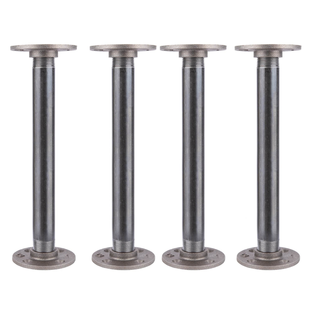 PIPE DECOR 1 in. x 12 in. round flange pipe table legs, 4-pack