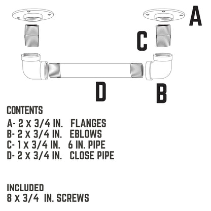 PIPE DECOR 3/4 in. classic pipe barn door handle, 11 in. long, view 9