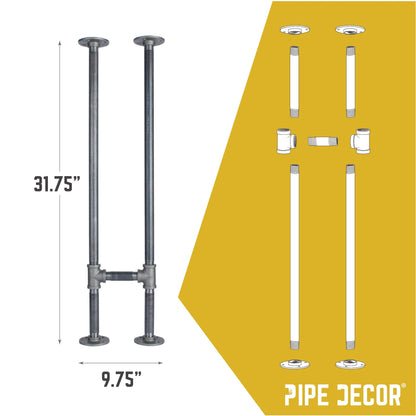 PIPE DECOR 3/4 in. H pipe console table leg kit, 2-pack, view 3