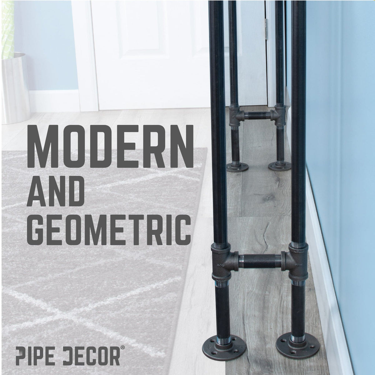 PIPE DECOR 3/4 in. H pipe console table leg kit, 2-pack, view 6
