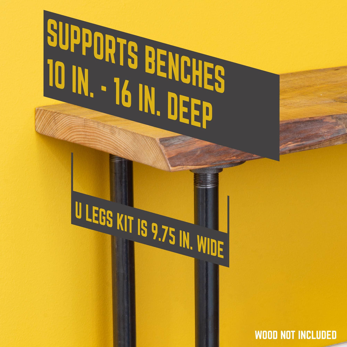 PIPE DECOR 3/4 in. U-shaped pipe bench leg kit, view 5