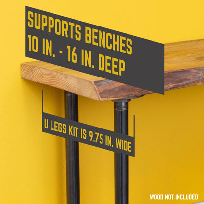 PIPE DECOR 3/4 in. U-shaped pipe bench leg kit, view 5