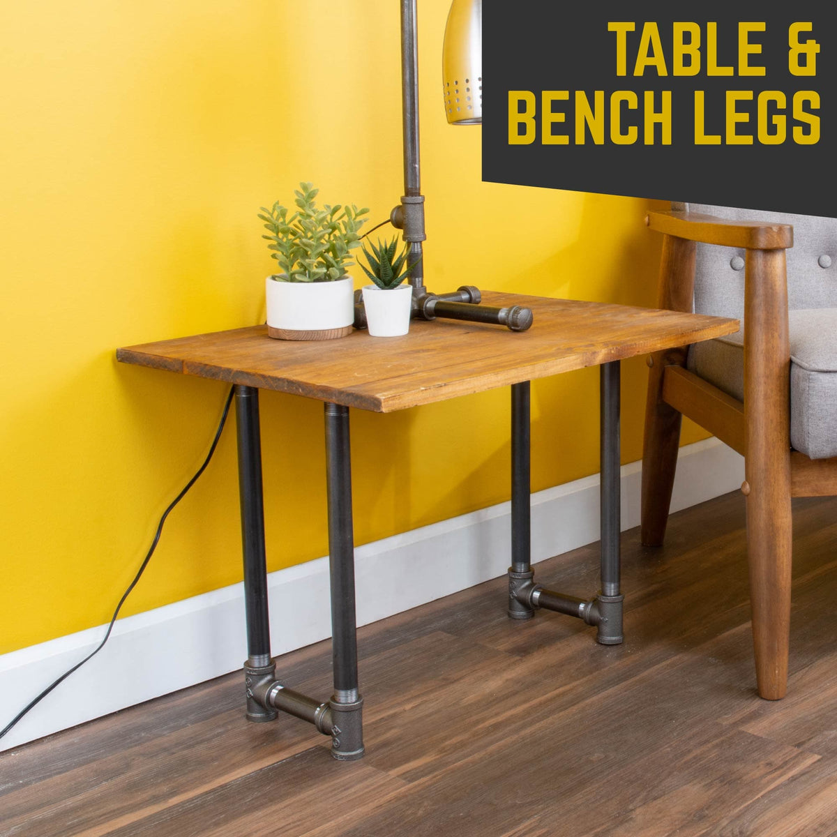 PIPE DECOR 3/4 in. U-shaped pipe bench leg kit, view 7