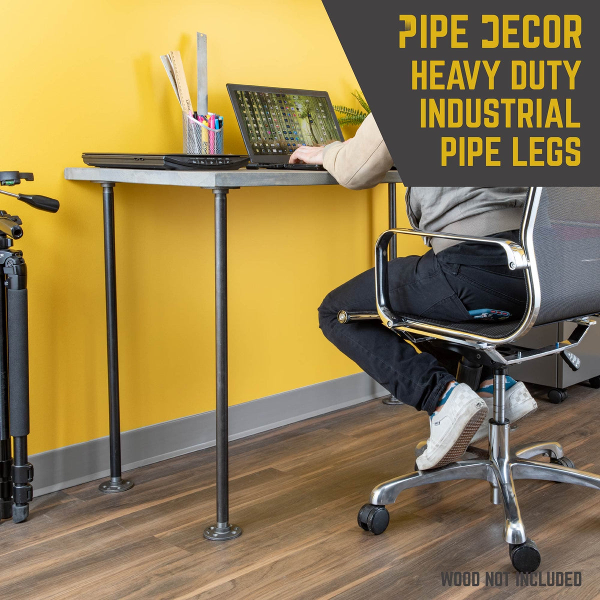 ¾ in. x 30 in. Round Flange Pipe Table Legs - 4 Pack by PIPE DECOR