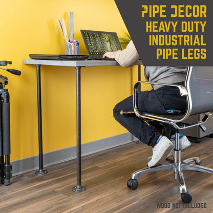 ¾ in. x 30 in. Round Flange Pipe Table Legs - 4 Pack by PIPE DECOR