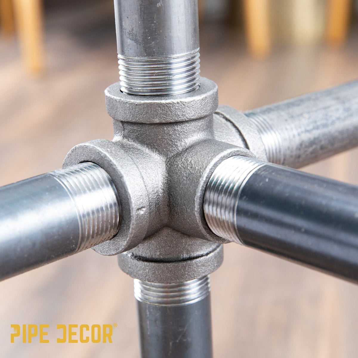 PIPE DECOR 3/4 in. black iron 5-way pipe fitting, view 7