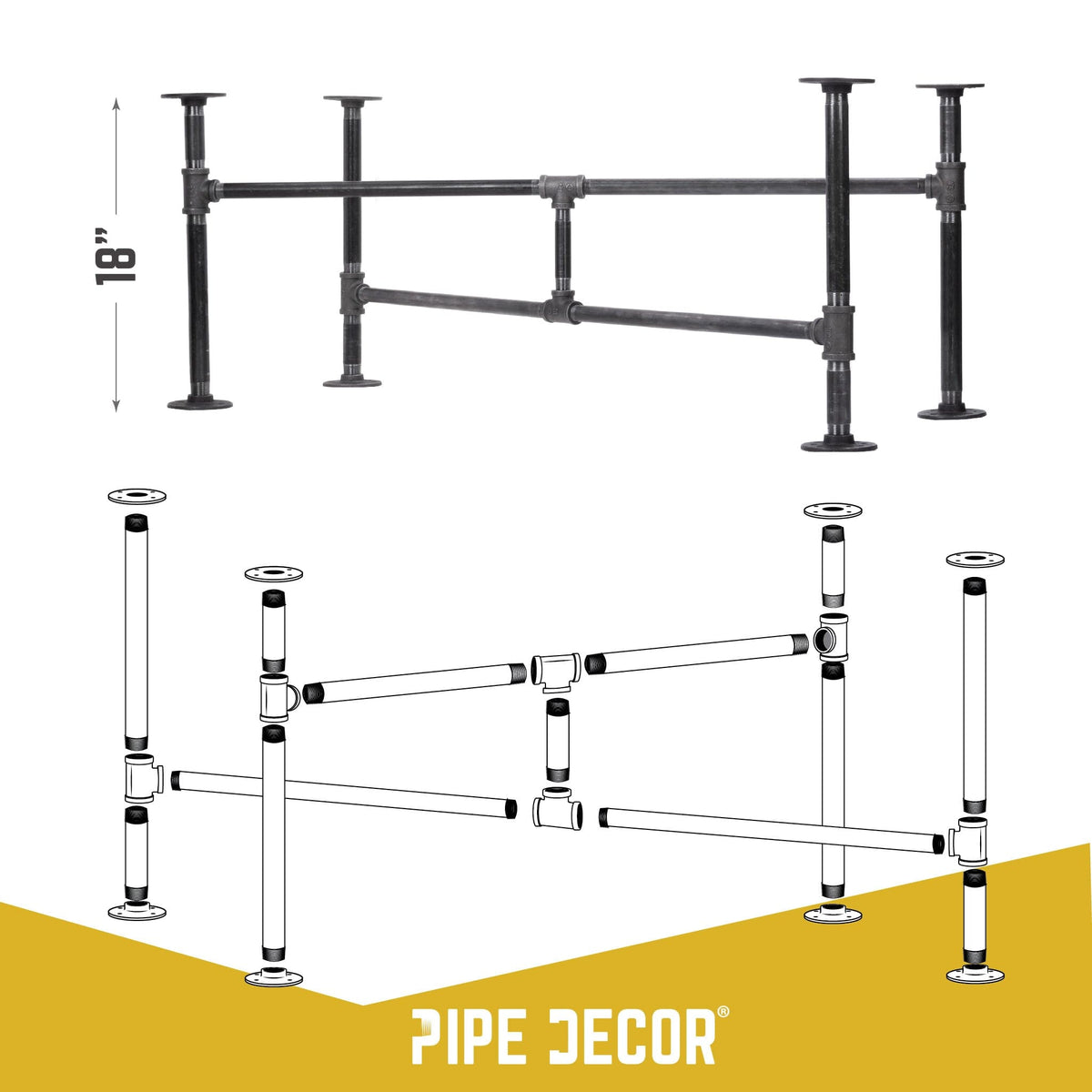 Turnpike Coffee Table By PIPE DECOR by PIPE DECOR