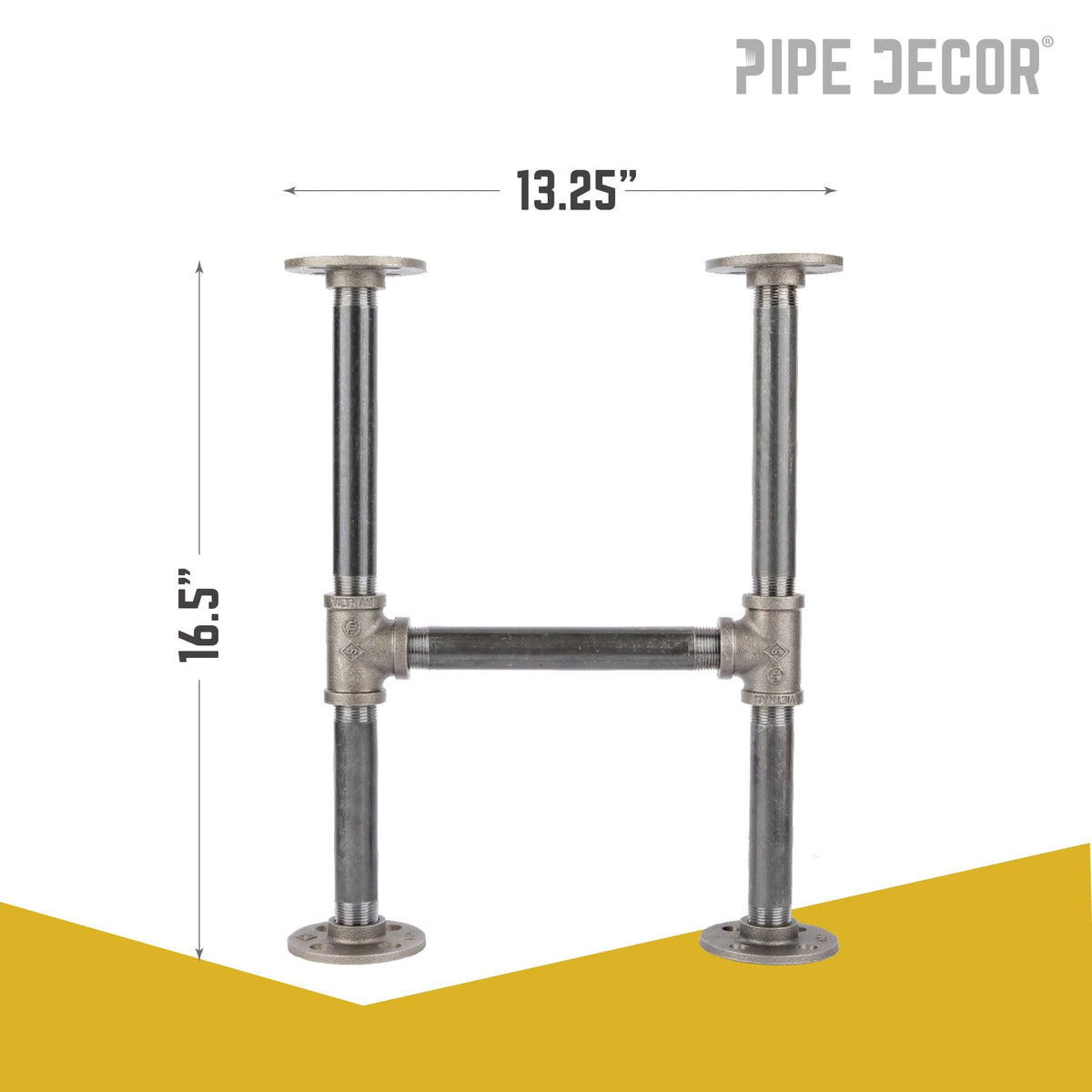 PIPE DECOR 3/4 in. round flange pipe leg kit for a coffee table or bench, view 3