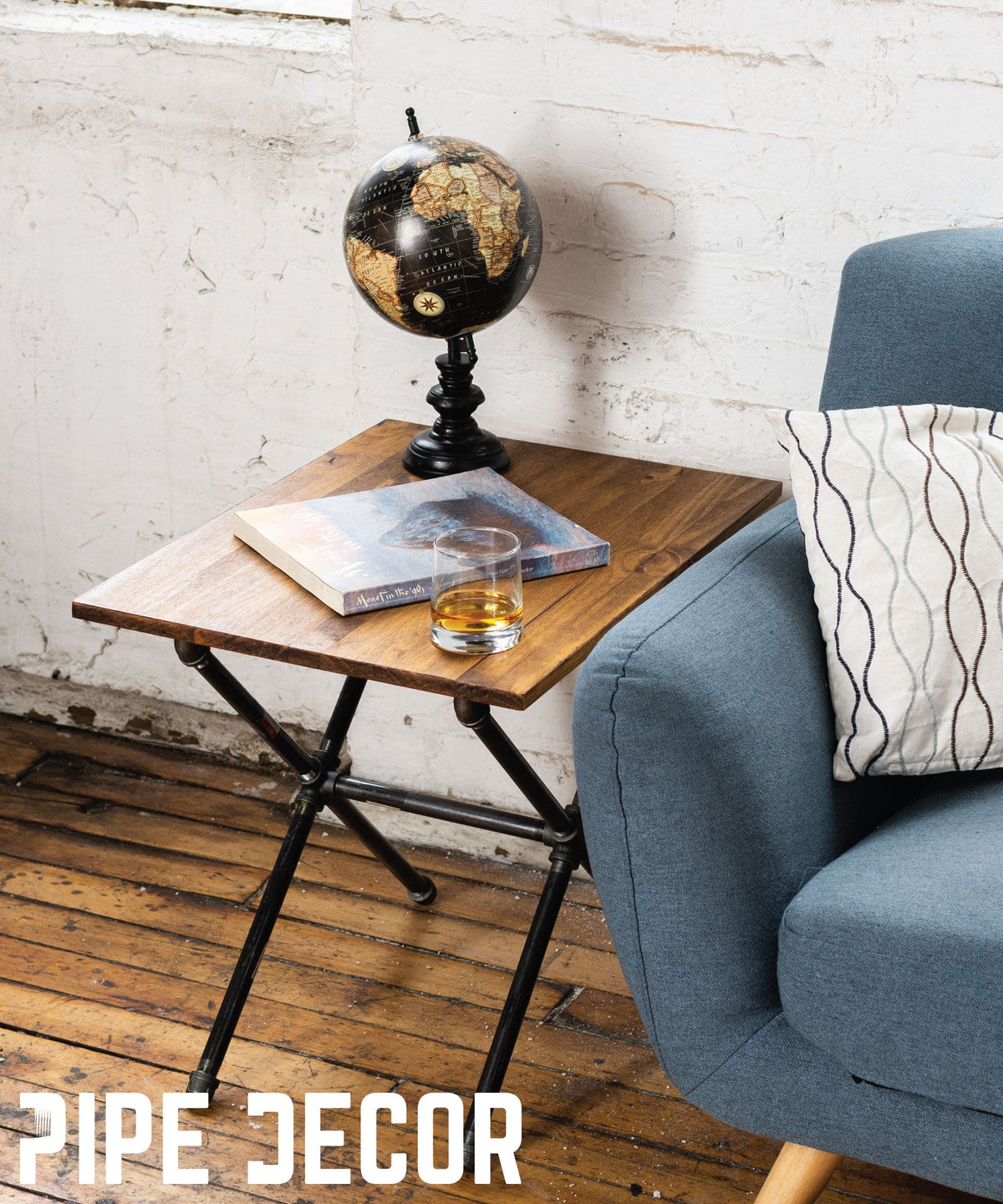 Criss Cross End Table By PIPE DECOR by PIPE DECOR