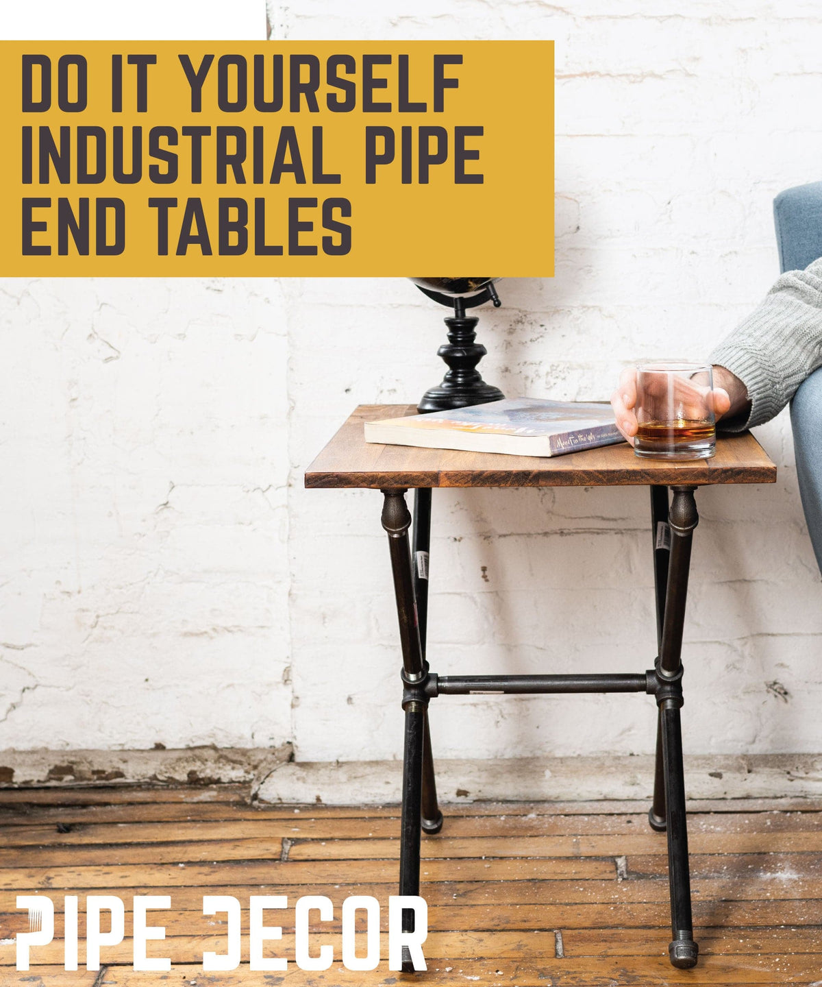 Criss Cross End Table By PIPE DECOR by PIPE DECOR