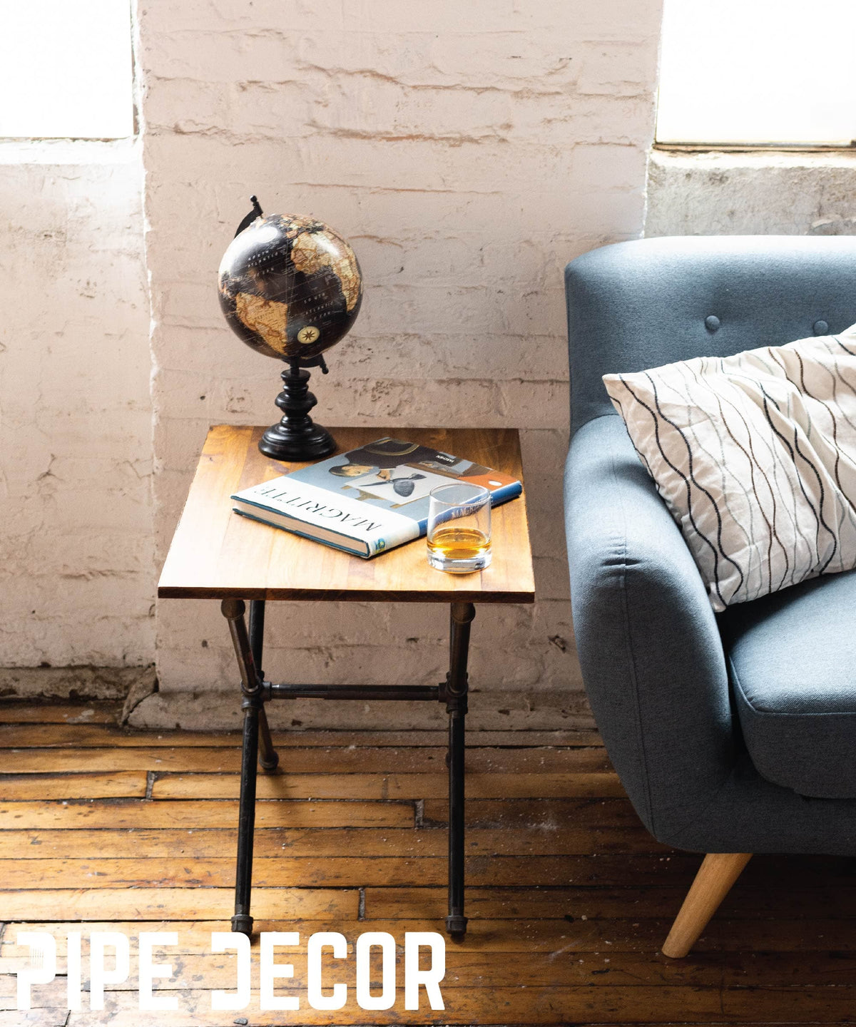 Criss Cross End Table By PIPE DECOR by PIPE DECOR