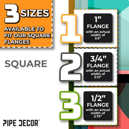 Heavy Duty Square Felt Pad for 1 in. Pipe Floor Flange, 3.5 in. x 3.5 in. (4-Pack) by PIPE DECOR