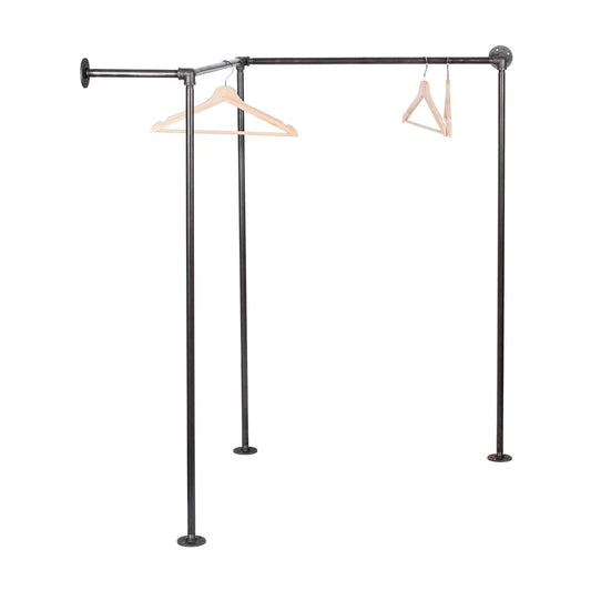 Wall And Floor Mounted Clothing Rack By PIPE DECOR by PIPE DECOR