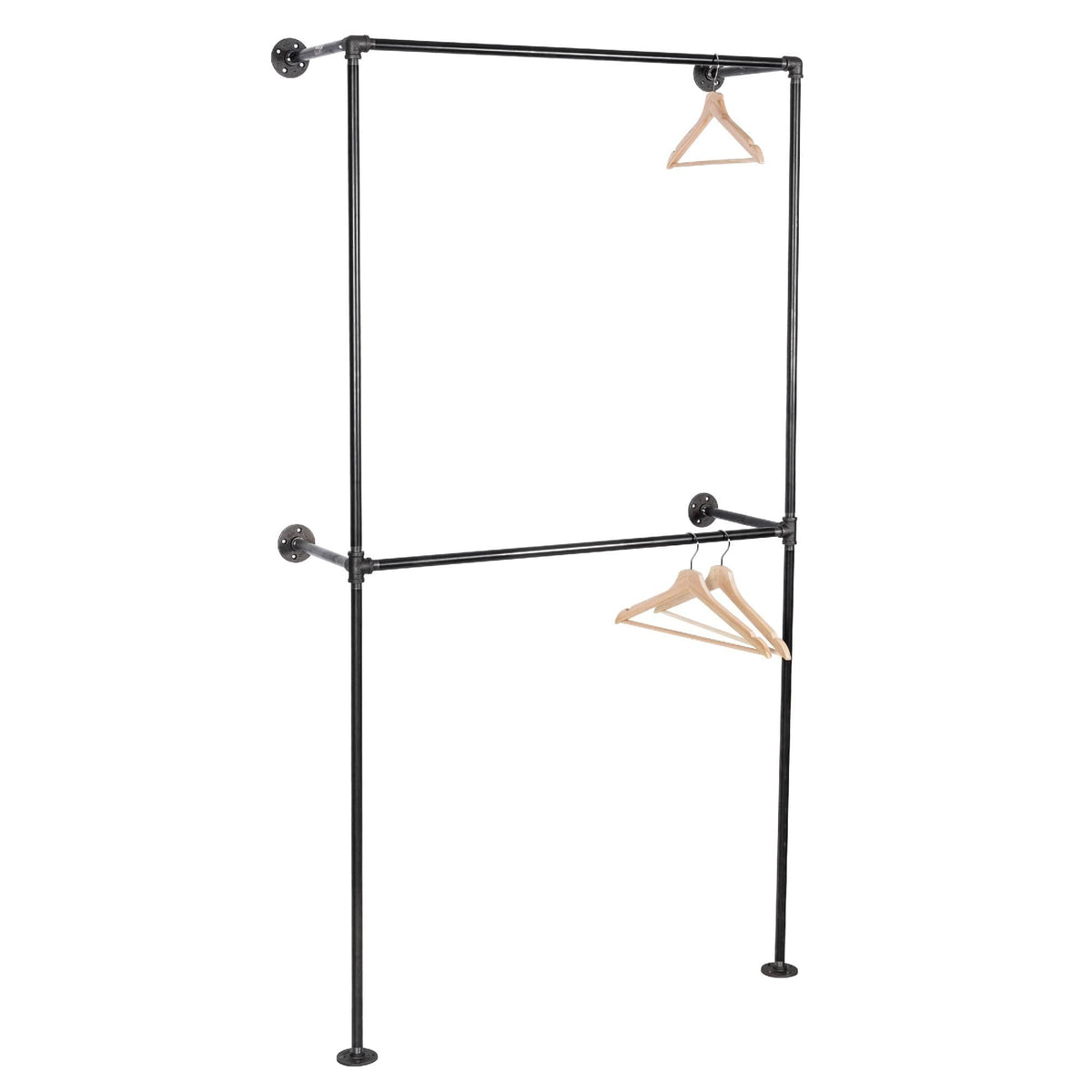 Wall Mounted Double Hung Clothing Rack by PIPE DECOR