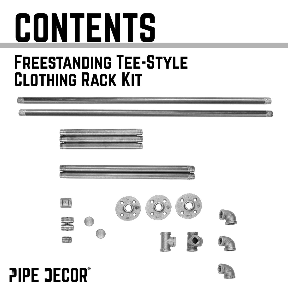 Freestanding Tee-Style Pipe Clothing Rack by PIPE DECOR
