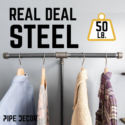 Freestanding Tee-Style Pipe Clothing Rack by PIPE DECOR