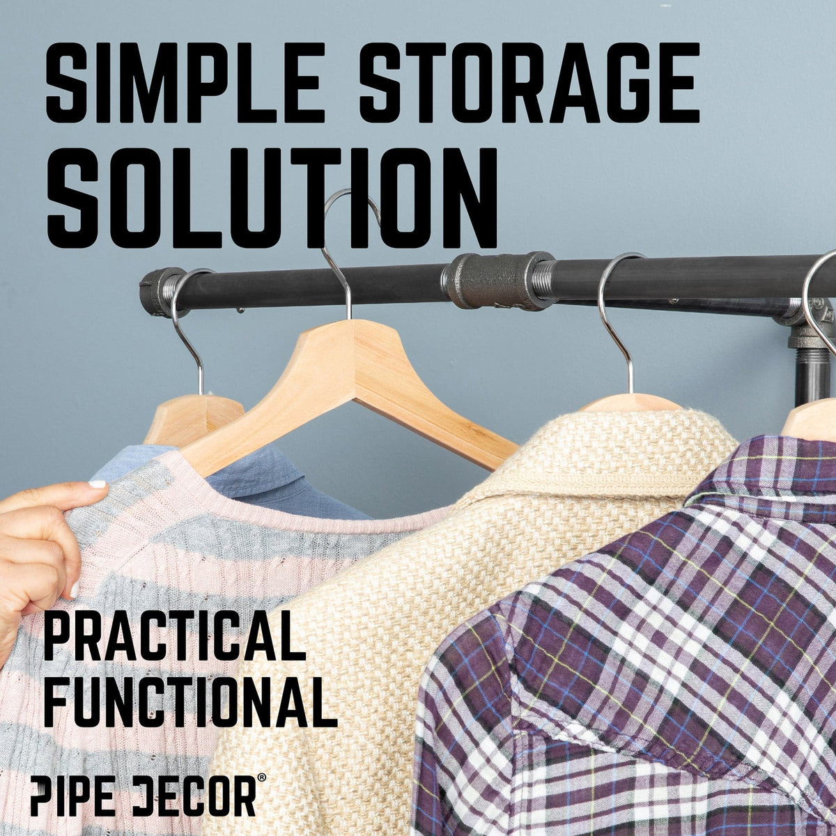 Freestanding Tee-Style Pipe Clothing Rack by PIPE DECOR