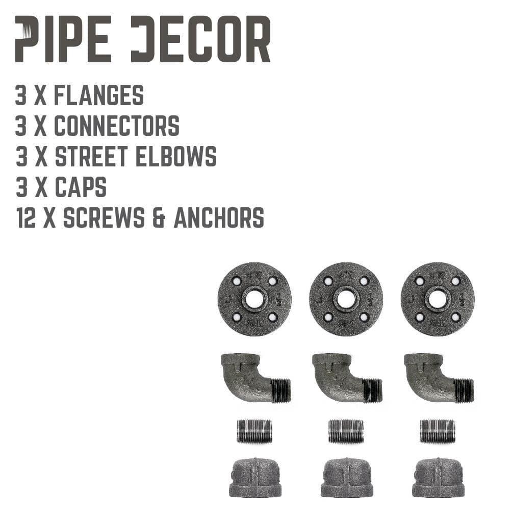 Wall Hook 3 Pack By PIPE DECOR by PIPE DECOR