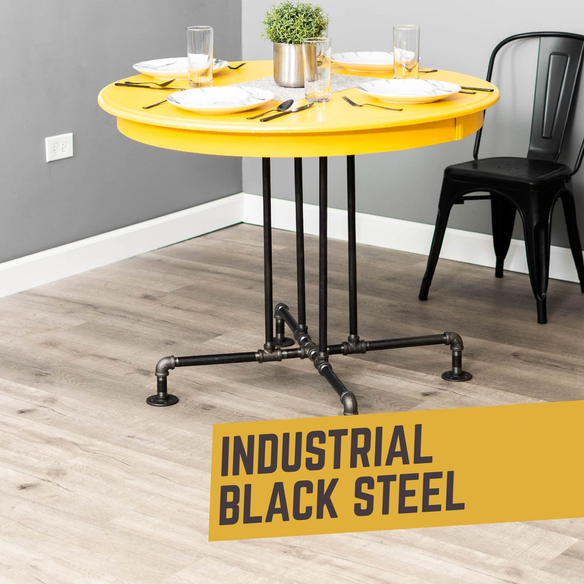 Blackjack Kitchen Table By PIPE DECOR by PIPE DECOR