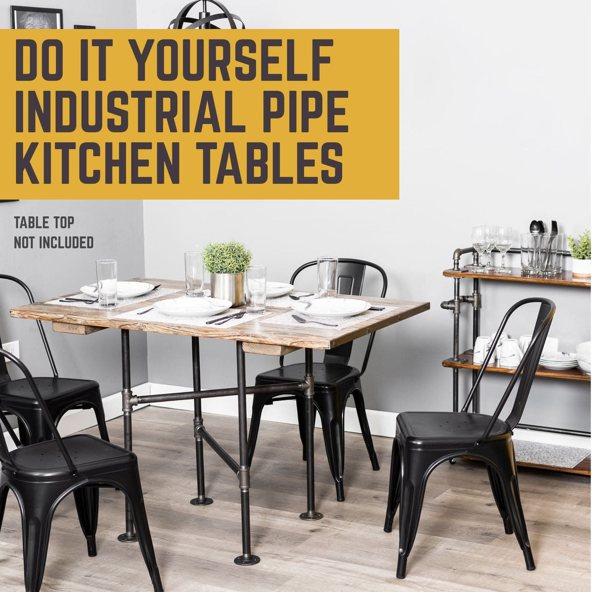 Solitaire Kitchen Table By PIPE DECOR by PIPE DECOR