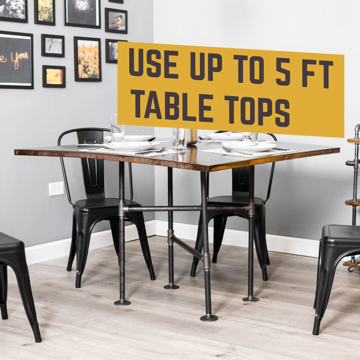 Solitaire Kitchen Table By PIPE DECOR by PIPE DECOR