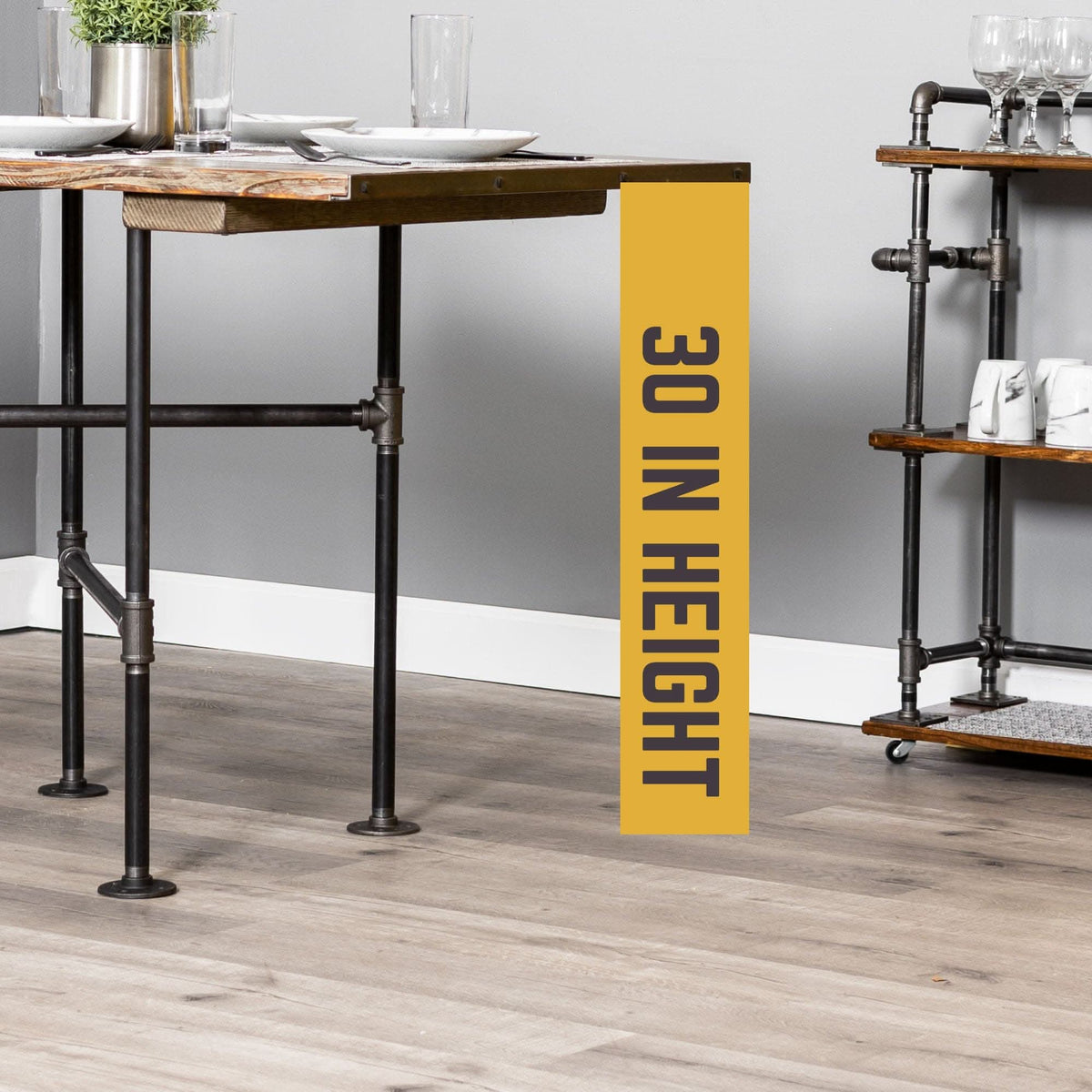 Solitaire Kitchen Table By PIPE DECOR by PIPE DECOR