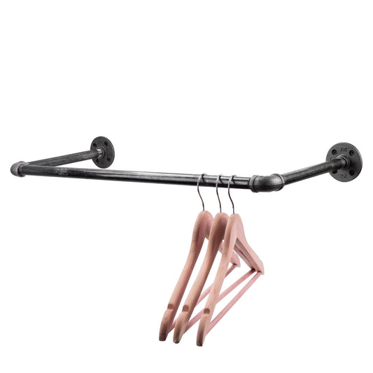PIPE DECOR 24 in. industrial pipe clothing rack, wall mounted