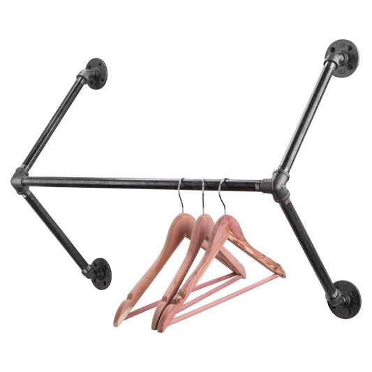 PIPE DECOR 24 in. quad-flange wall mounted clothing rack