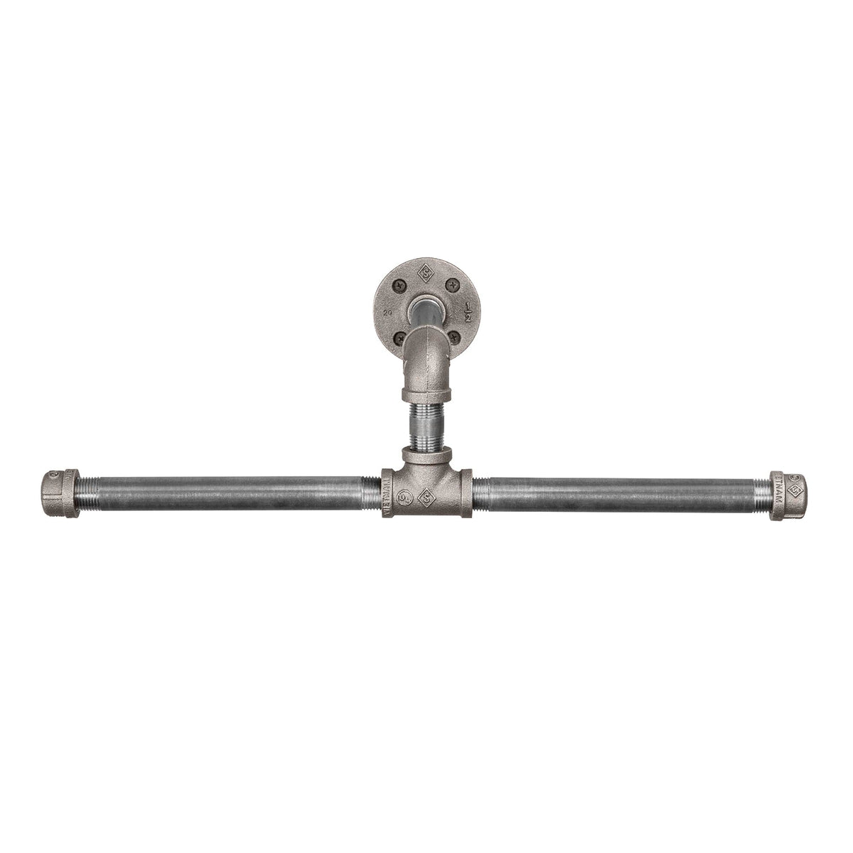 Wall-Mounted Tee-Style Pipe Clothing Rack by PIPE DECOR