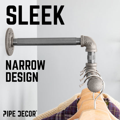Wall-Mounted Tee-Style Pipe Clothing Rack by PIPE DECOR