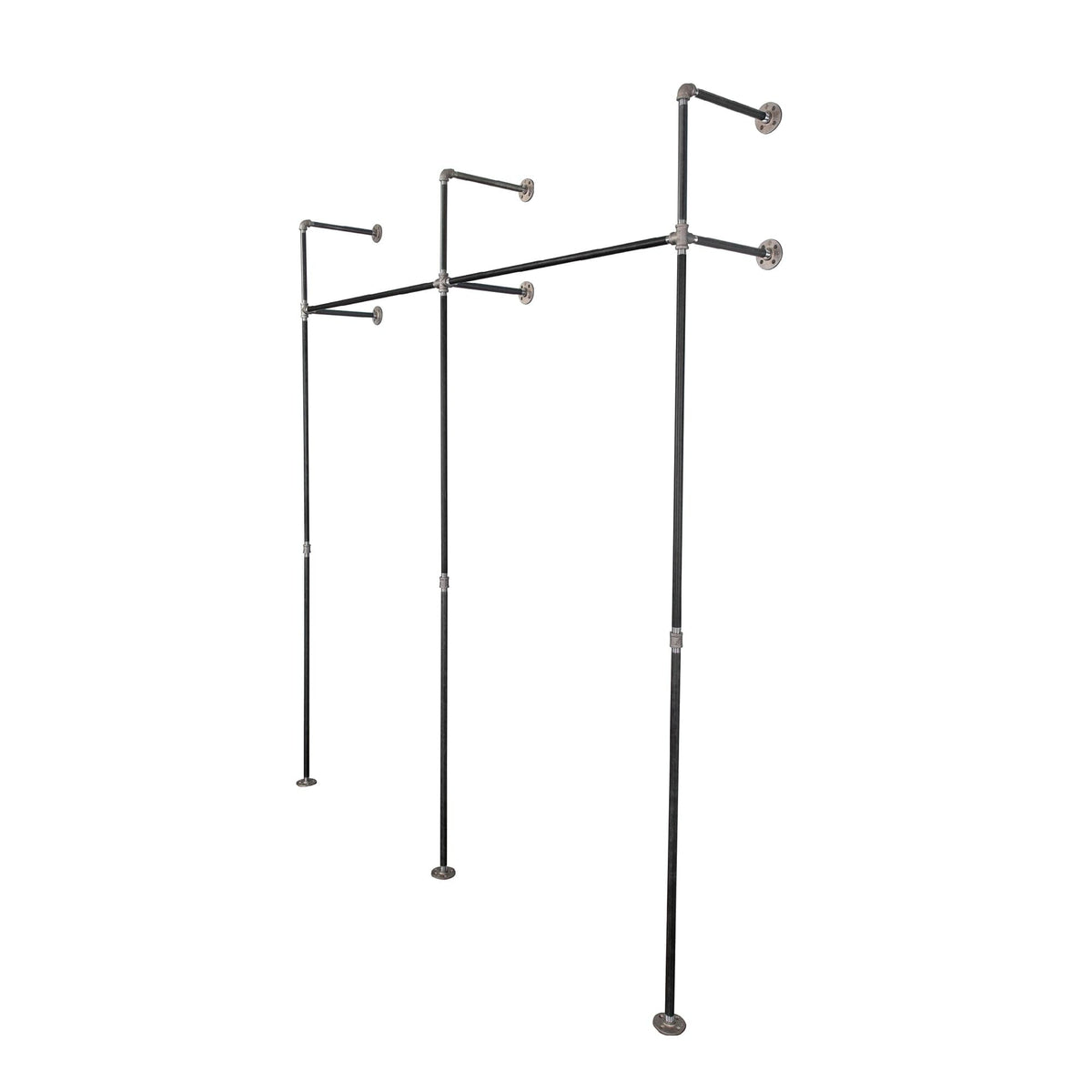 76.375 in. Wall Mounted Clothing Rack, Double by PIPE DECOR