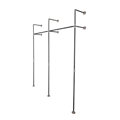 76.375 in. Wall Mounted Clothing Rack, Double by PIPE DECOR