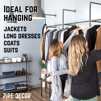 76.375 in. Wall Mounted Clothing Rack, Double by PIPE DECOR