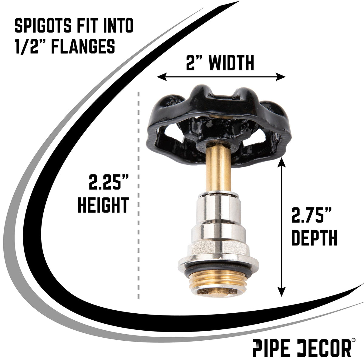 Black Industrial Spigot Handle (2-Pack) by PIPE DECOR