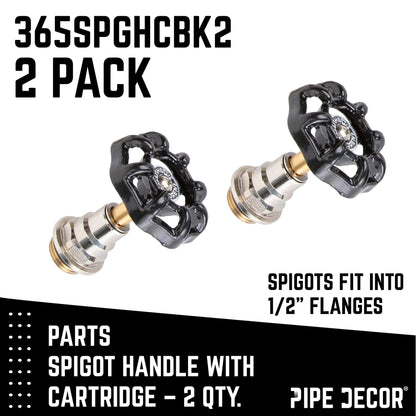 Black Industrial Spigot Handle (2-Pack) by PIPE DECOR