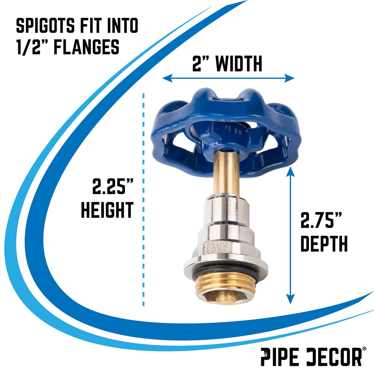 Blue Industrial Spigot Handle (2-Pack) by PIPE DECOR