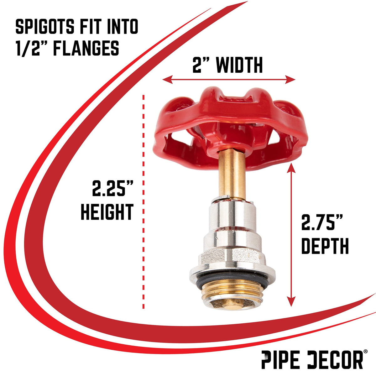 Red Industrial Spigot Handle (2-Pack) by PIPE DECOR