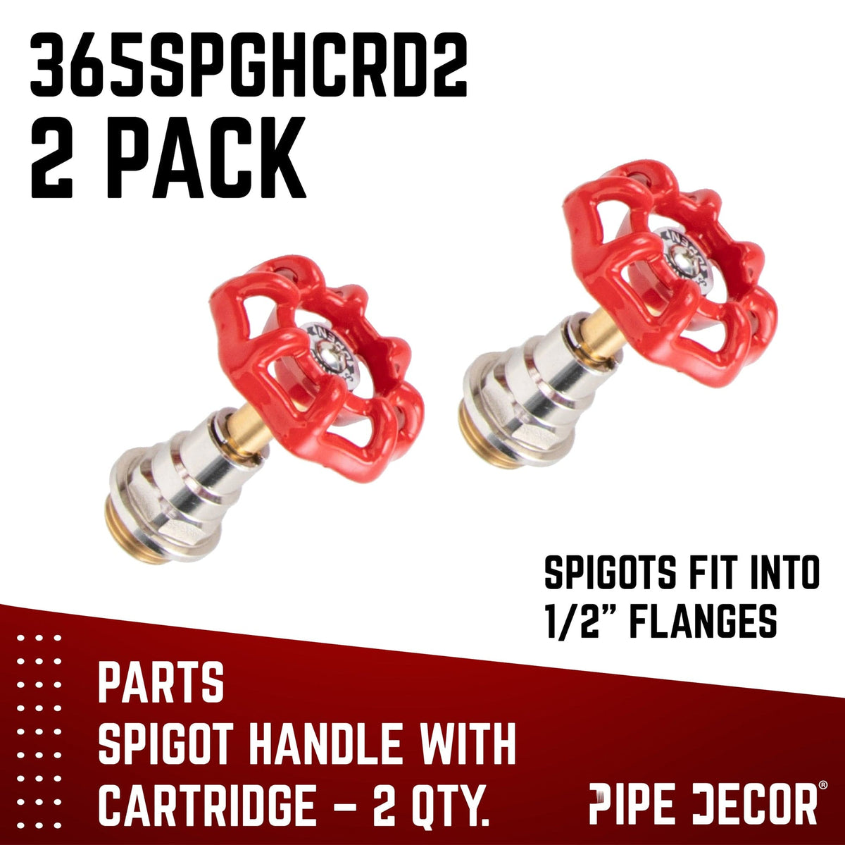 Red Industrial Spigot Handle (2-Pack) by PIPE DECOR