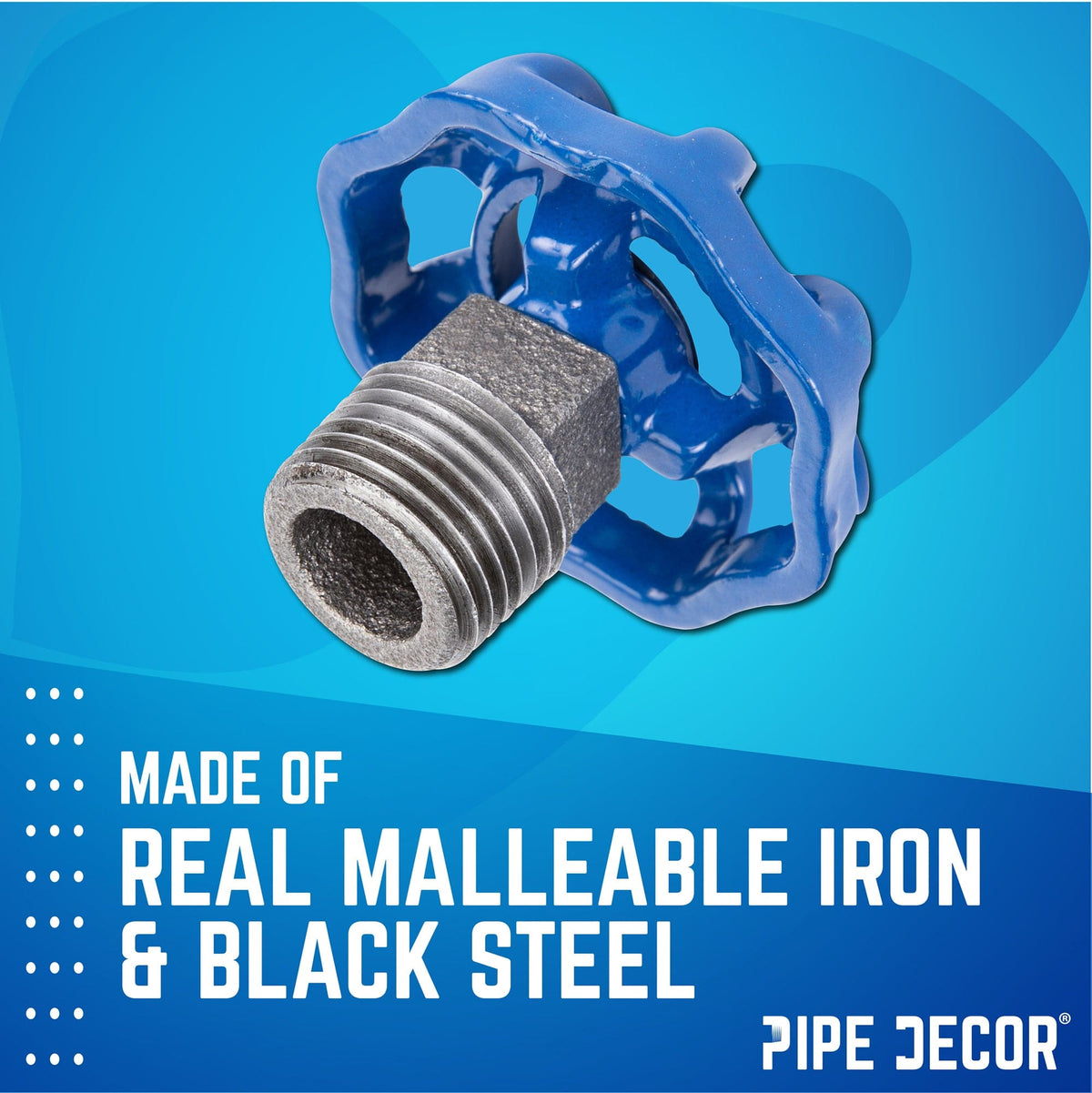 Blue Industrial Spigot with Plug (2-Pack) by PIPE DECOR