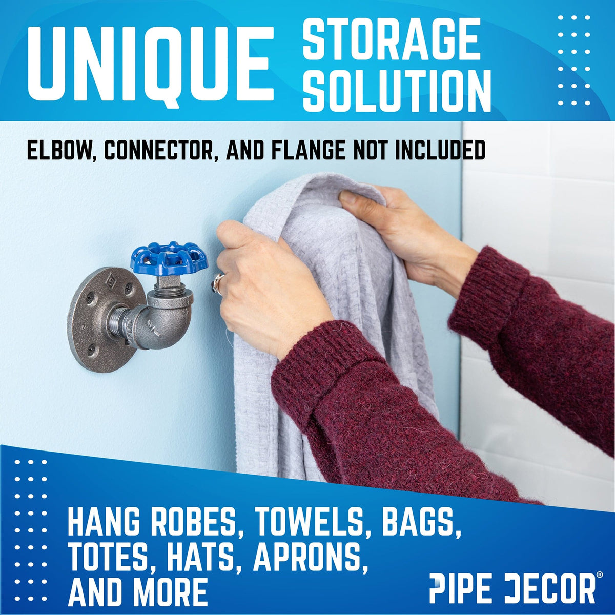 Blue Industrial Spigot with Plug (2-Pack) by PIPE DECOR