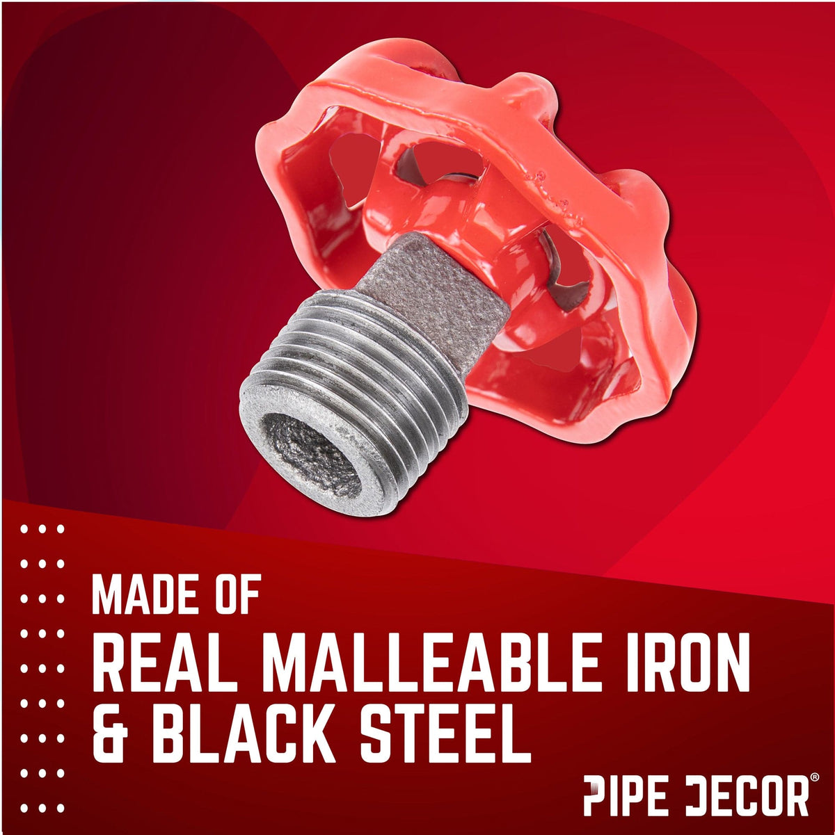 Red Industrial Spigot with Plug (2-Pack) by PIPE DECOR