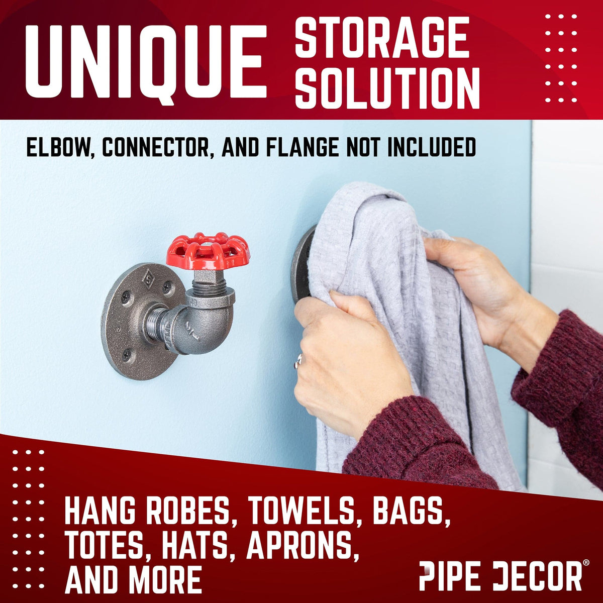 Red Industrial Spigot with Plug (2-Pack) by PIPE DECOR