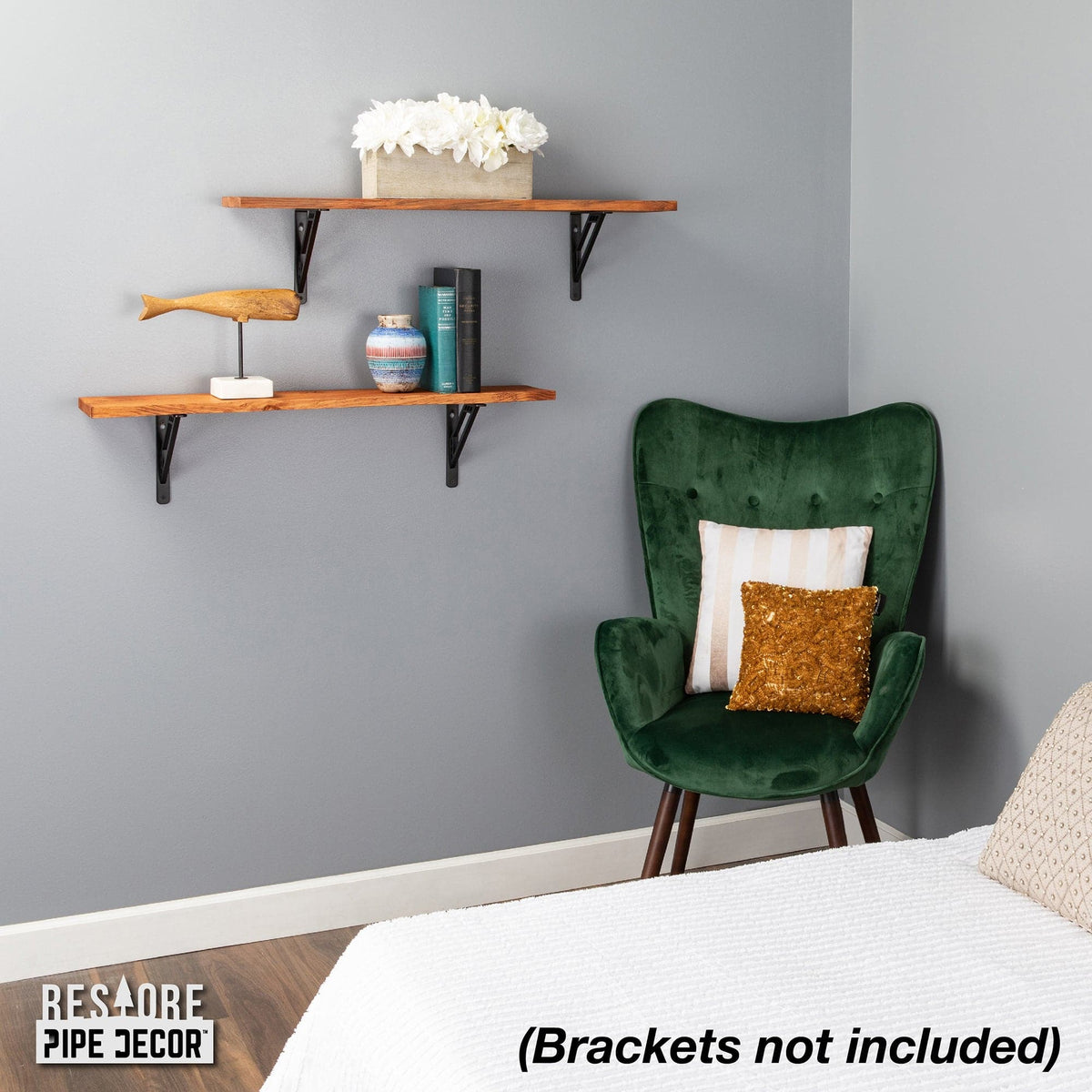 RESTORE Sunset Cedar 36 in. Wood Shelf (Wood Only) by PIPE DECOR