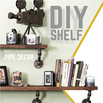 RESTORE Trail Brown 36 in. Wood Shelf (Wood Only) by PIPE DECOR