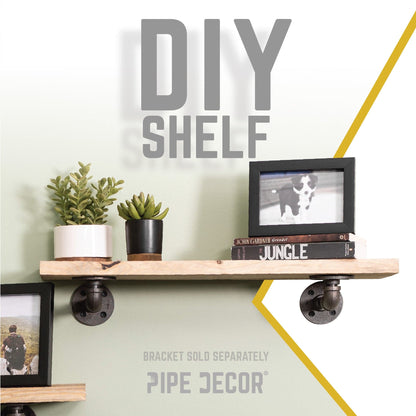 RESTORE Driftwood Tan 24 in. Wood Shelf (Wood Only) by PIPE DECOR