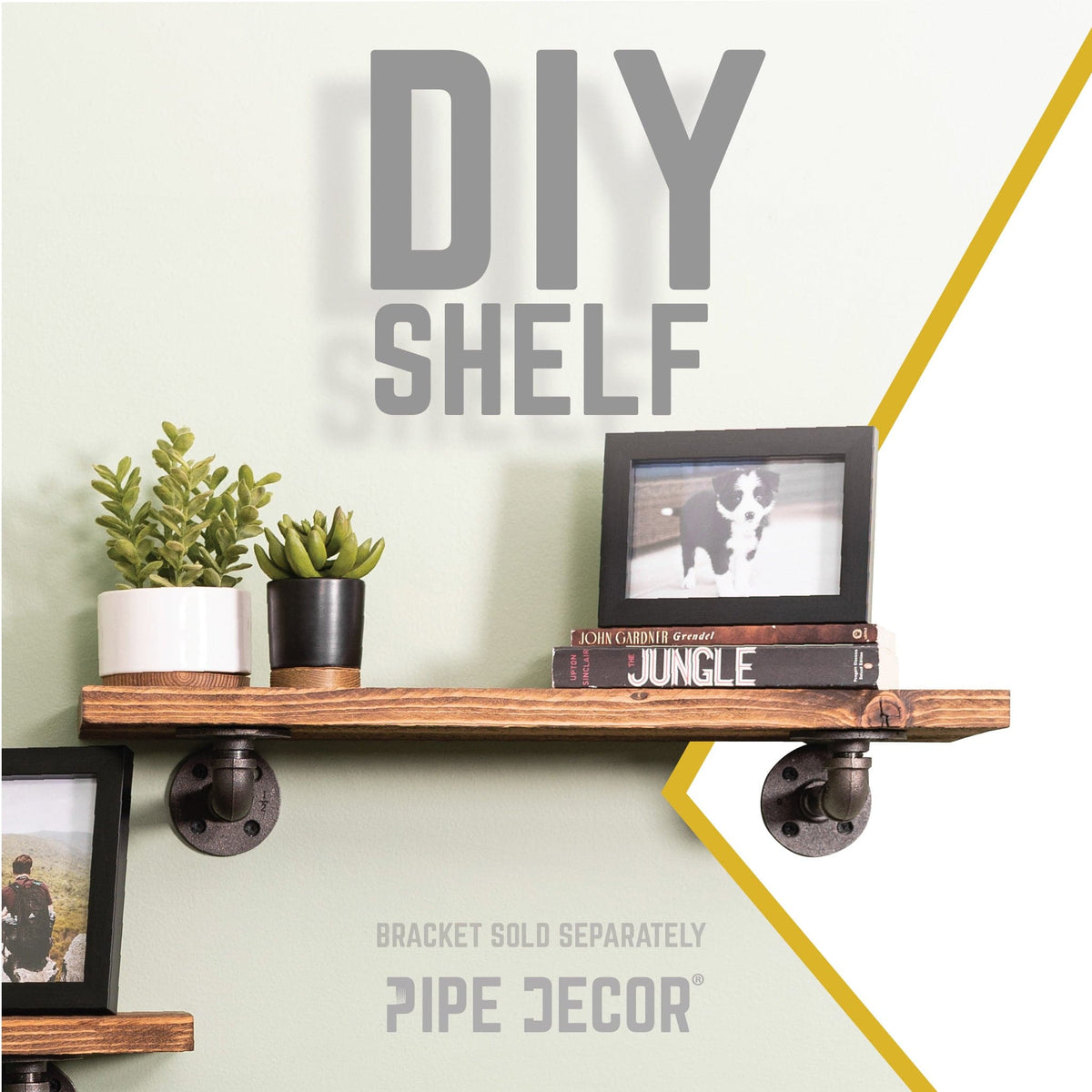 RESTORE Autumn Brown 24 in. Wood Shelf (Wood Only) by PIPE DECOR