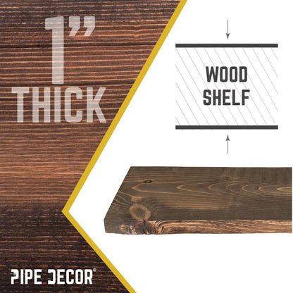 RESTORE Trail Brown 24 in. Wood Shelf (Wood Only) by PIPE DECOR
