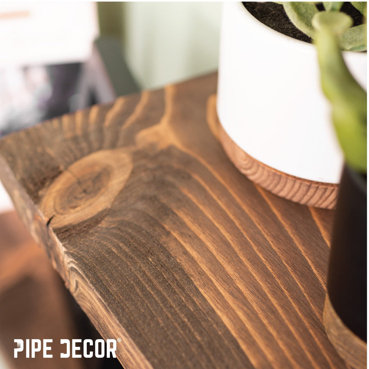 RESTORE Trail Brown 24 in. Wood Shelf (Wood Only) by PIPE DECOR